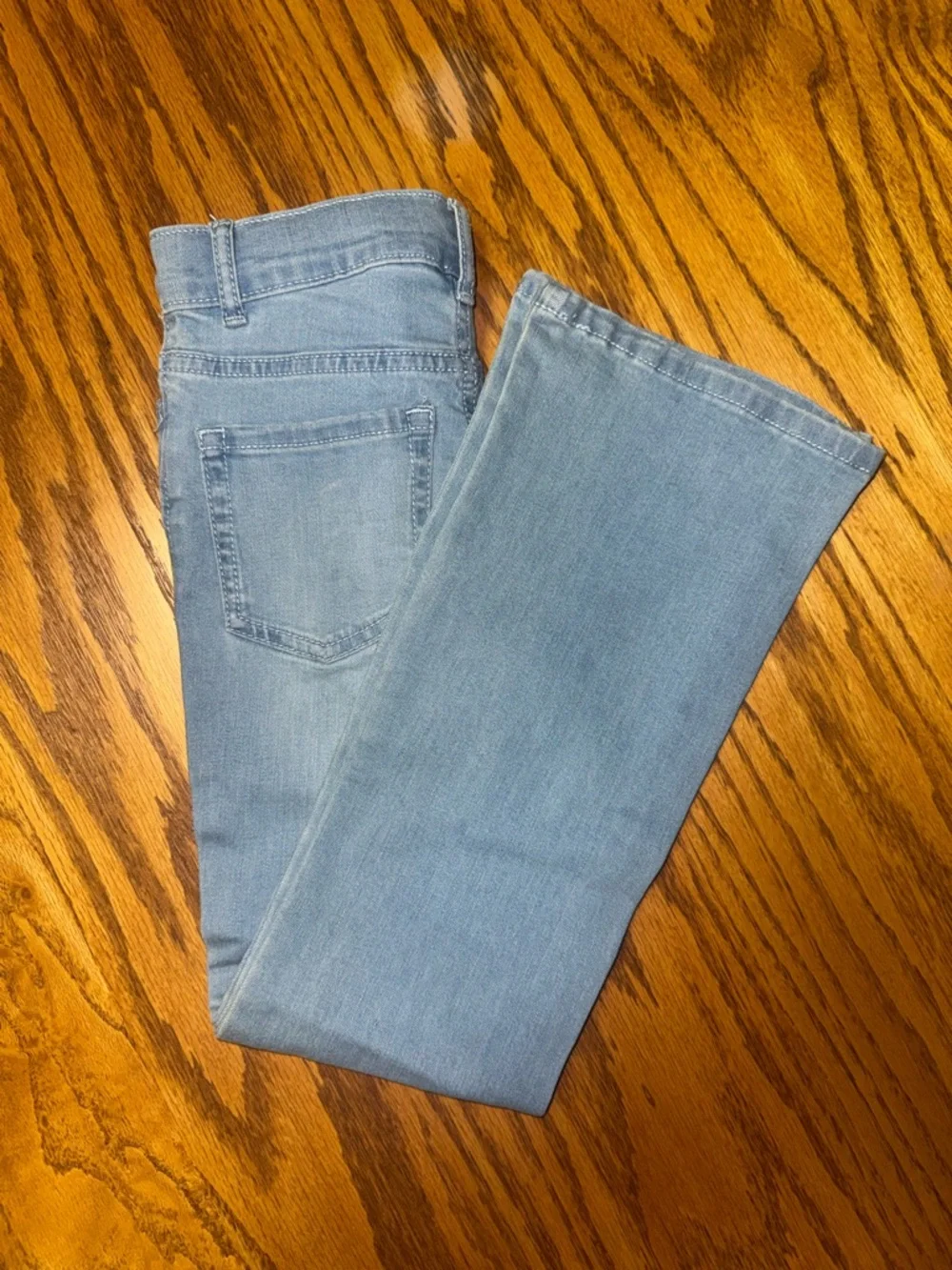 The Children's Place Light Blue Flare Jeans with Rhinestone Butterflies